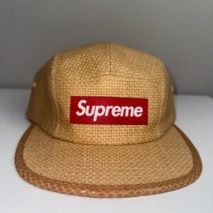 Supreme Raffia Camp Cap SS20 Tan Woven